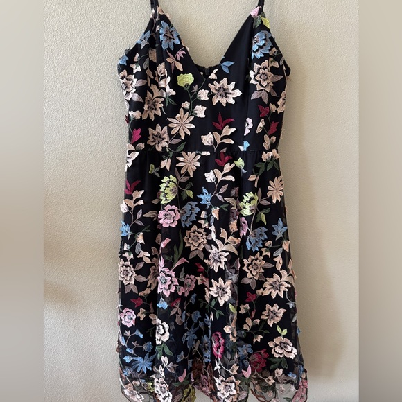 STUNNING! Floral Rustic Boho DRESS THE POPULATION Maren Carnation Cocktail (L) - Picture 5 of 9